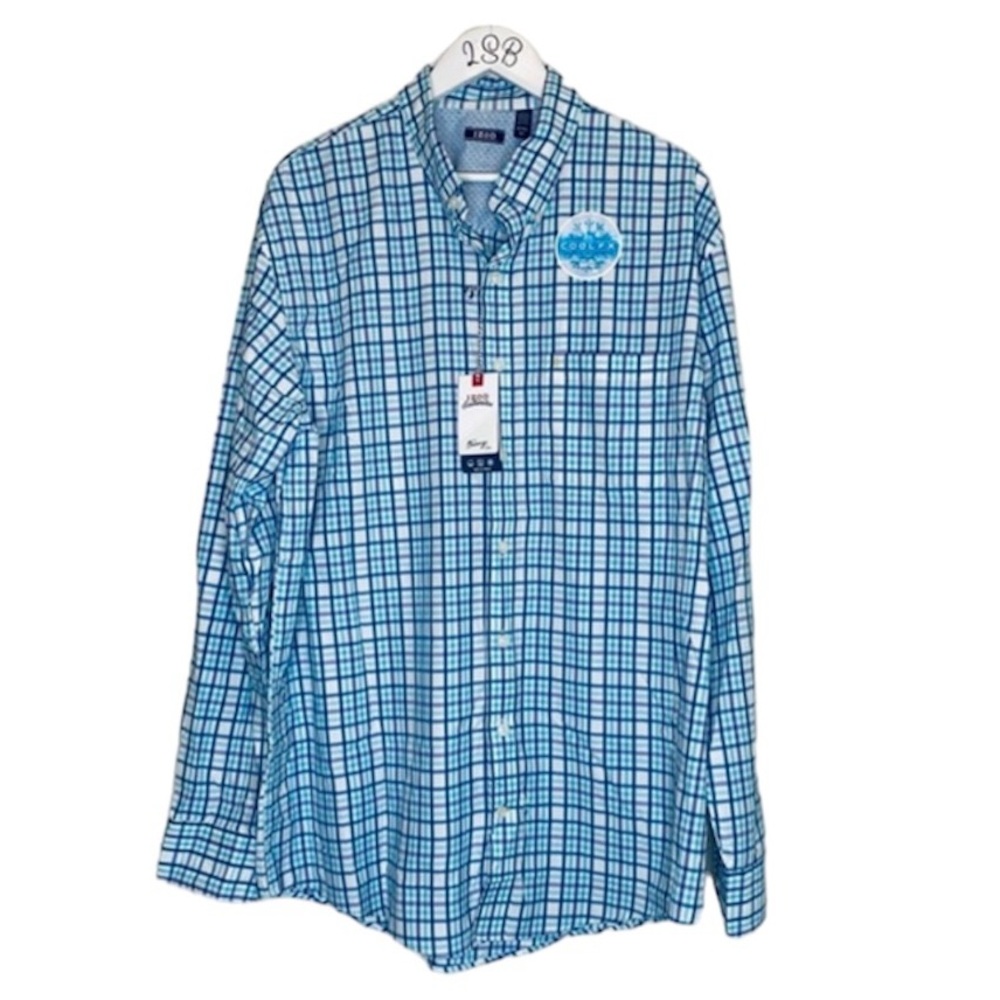 NWT Izod Cool FX long sleeve button down shirt, sz XLT